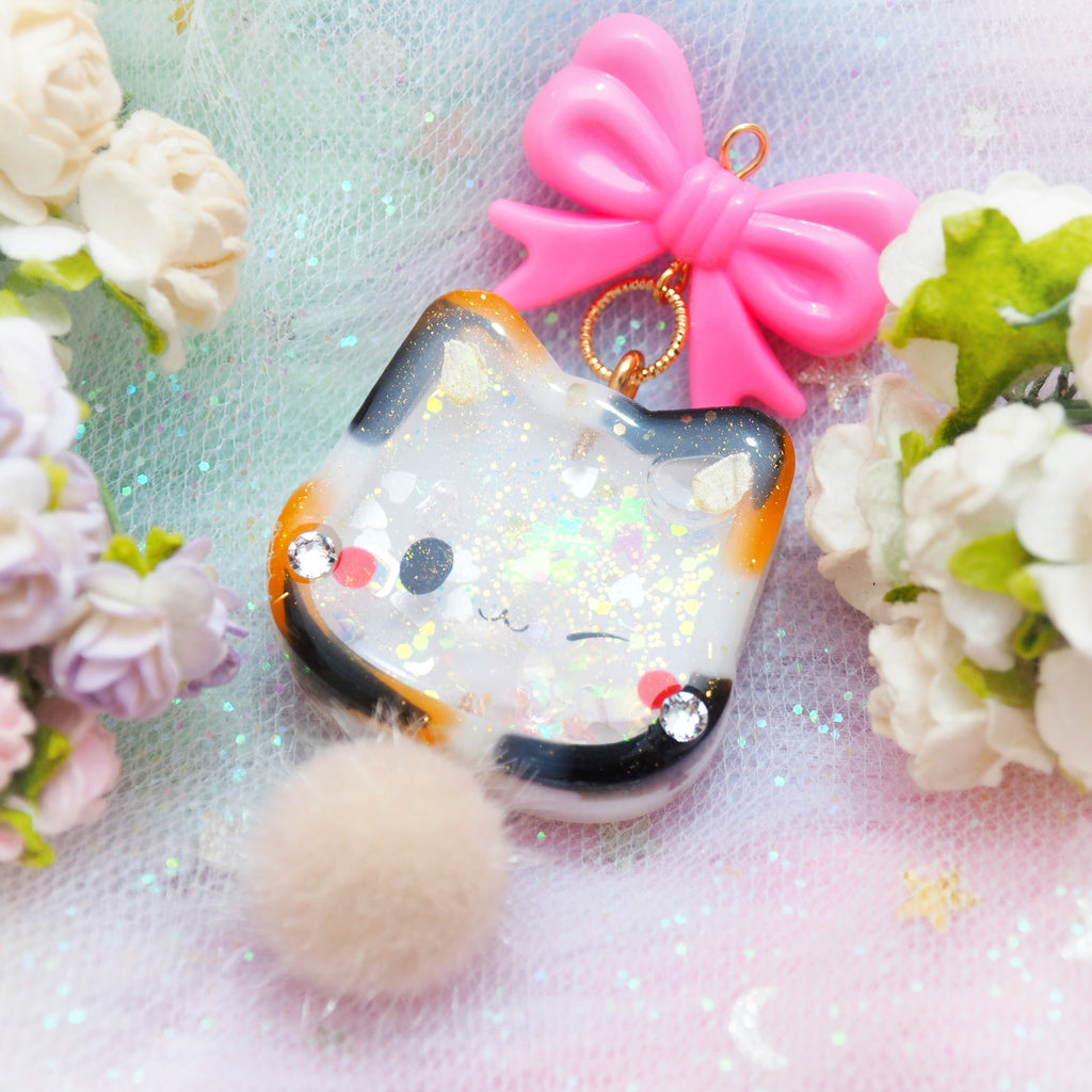 Calico Neko Dangly (choice of mini lobster clasp or small keyring)