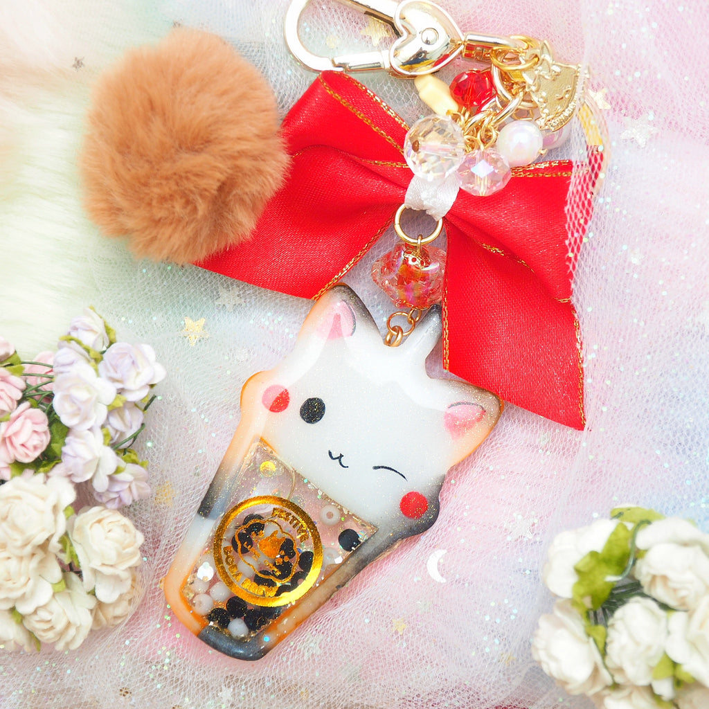 Calico Cuppa Boba Shaker Charm