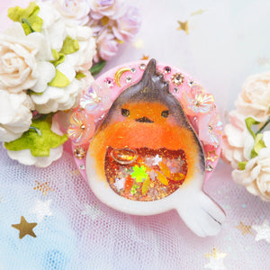 Autumn Pumpkin Robin Red-breast on Pink Grip