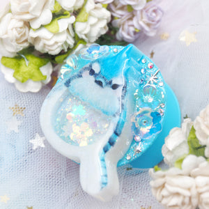 Painted Blue Jay on Light Blue Grip