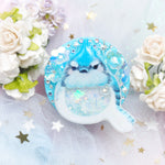 Painted Blue Jay on Light Blue Grip
