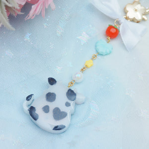 Dangly Moo Strawberry Milk Charm