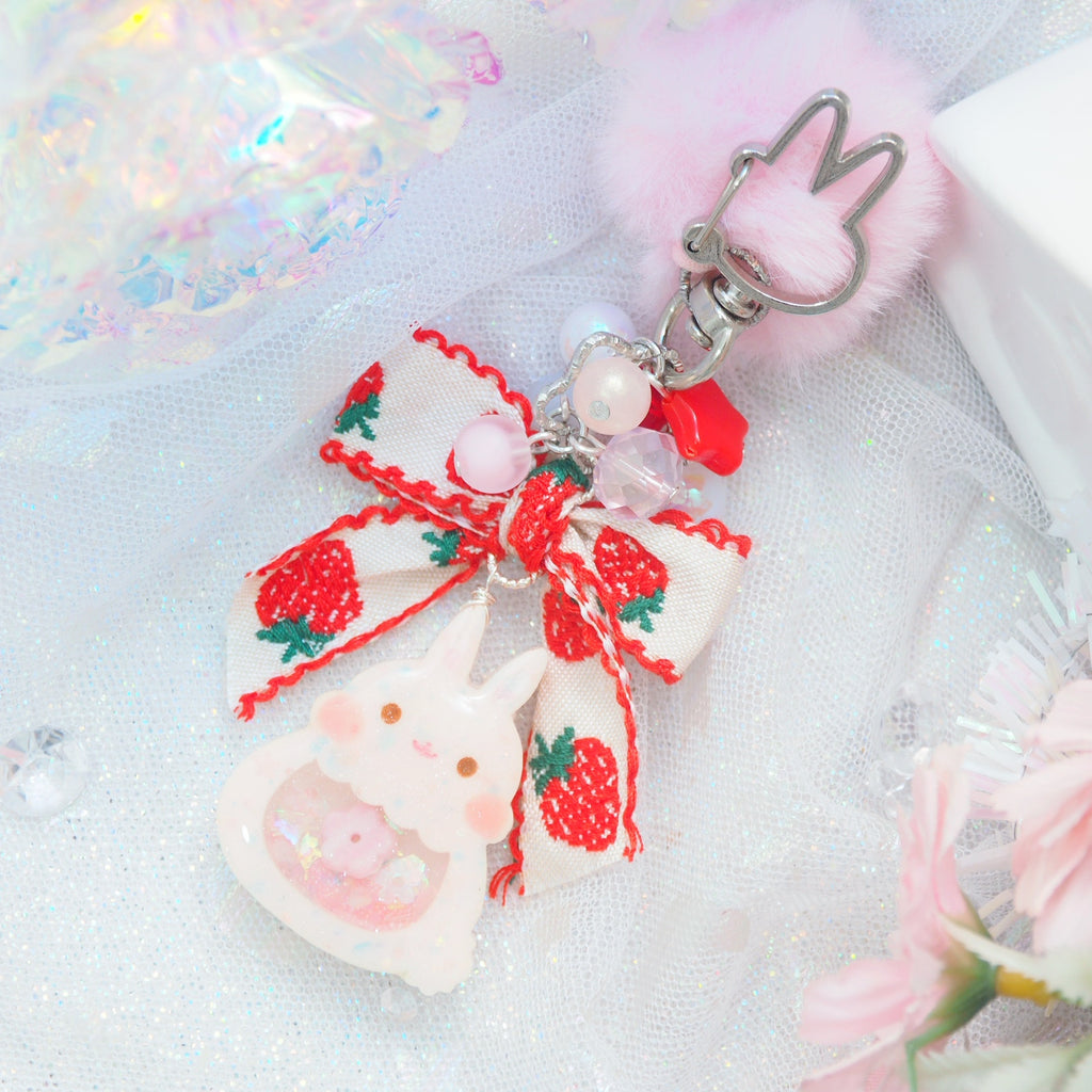 Strawberry Pink Bun Bun Charm