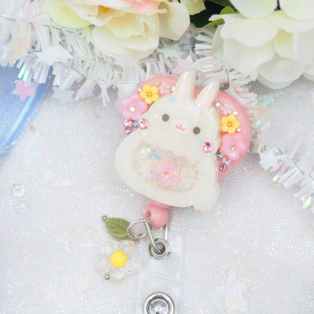 White Bun Badge Reel