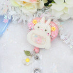 White Bun Badge Reel