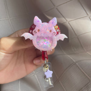 Purple Froot Bat Heart Badge Reel