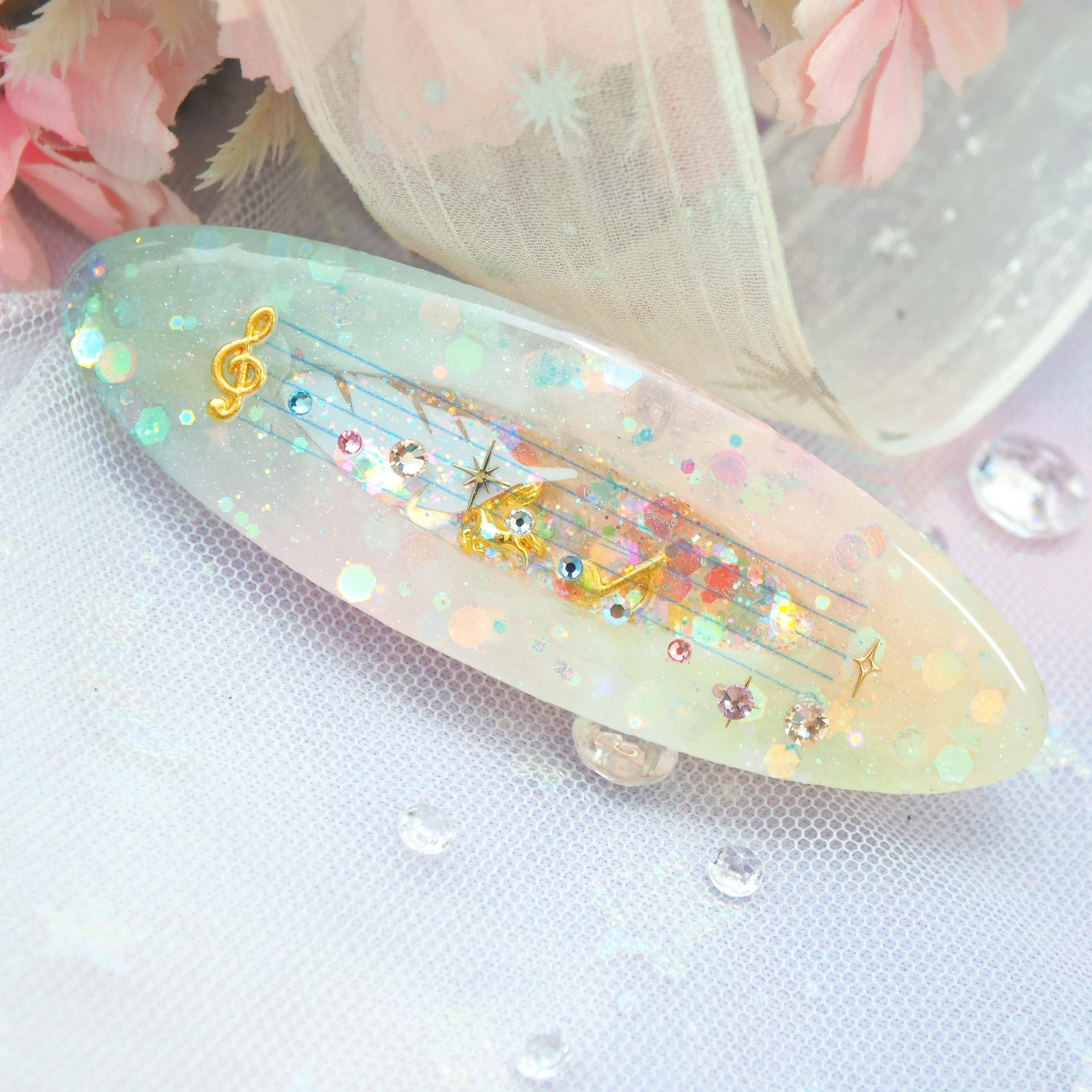 Toccata & Fugue in D Minor Musical barrette (7cm gold clasp)