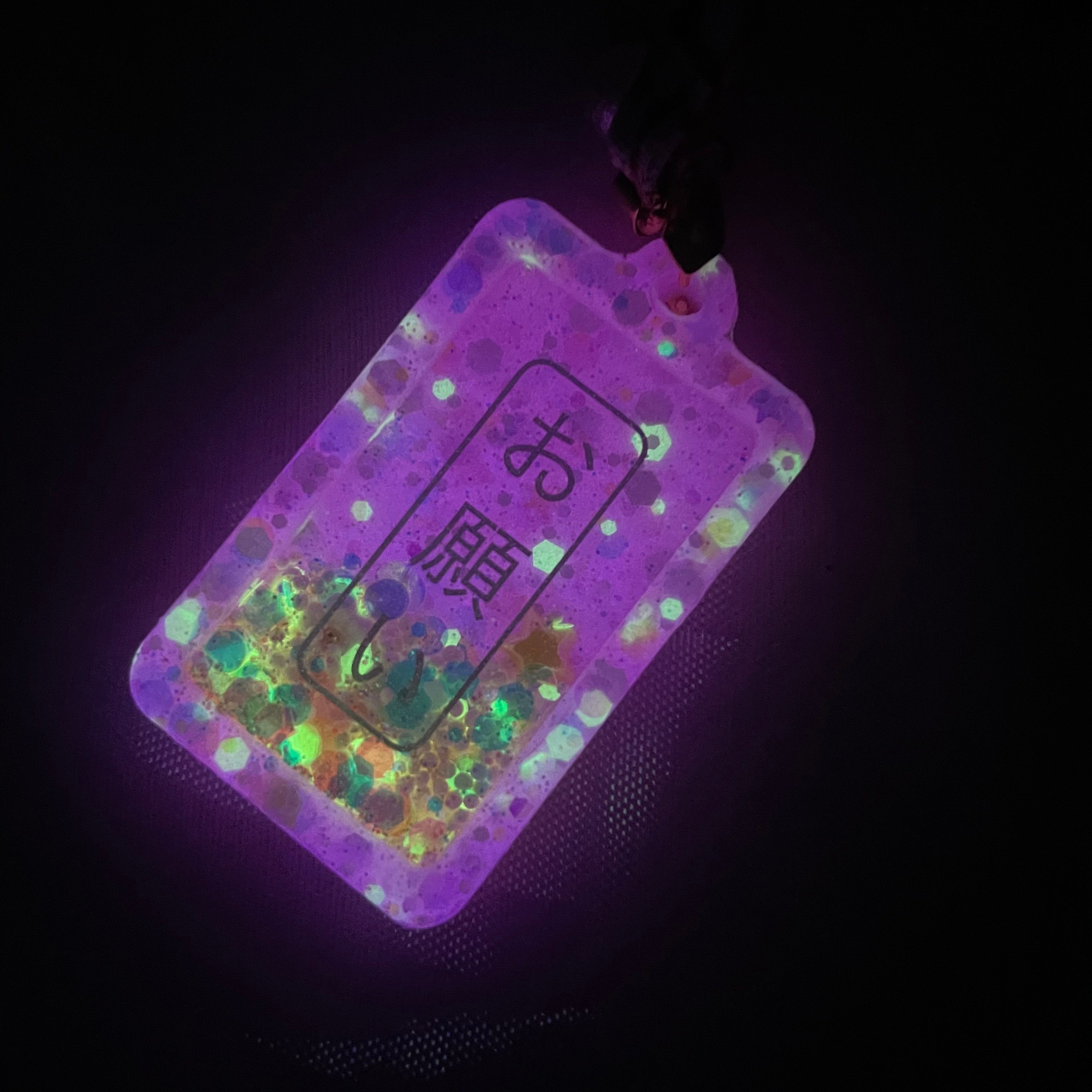 Purple-Gold Tanzaku Charm