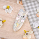 Hairclip - Grey & Brown Marble A
