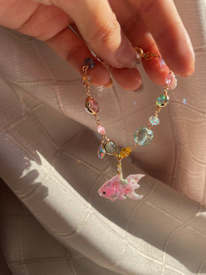 Sakuranbo Goldfish Crystal Bracelet