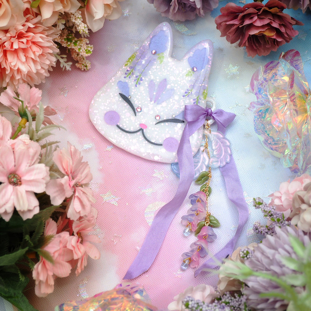 Wisteria Painted Kitsune Mask