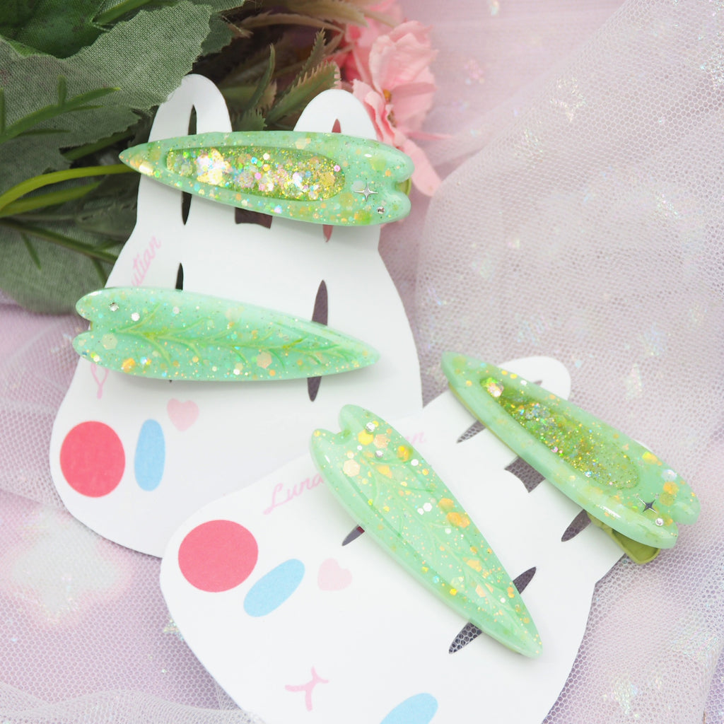 Leaf Lover Barrette Set (5cm clip)