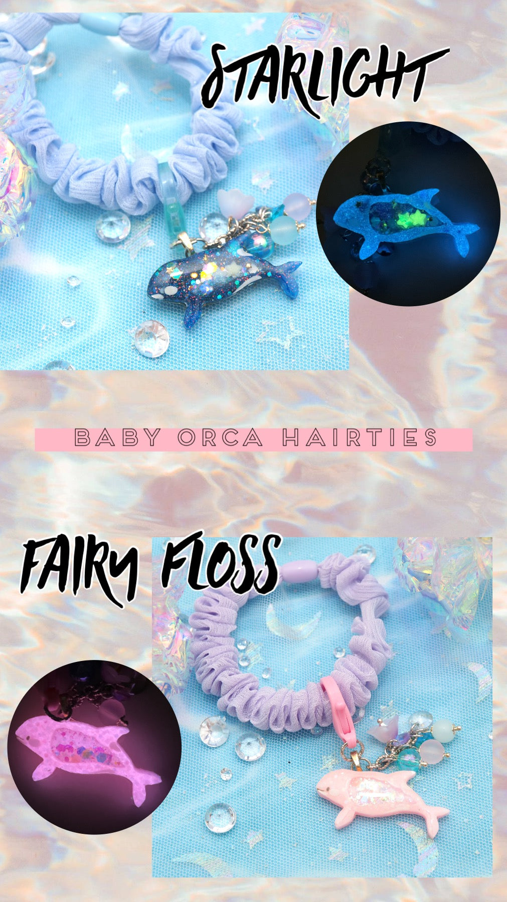 Baby Orca Charm (Pastel Hairties)