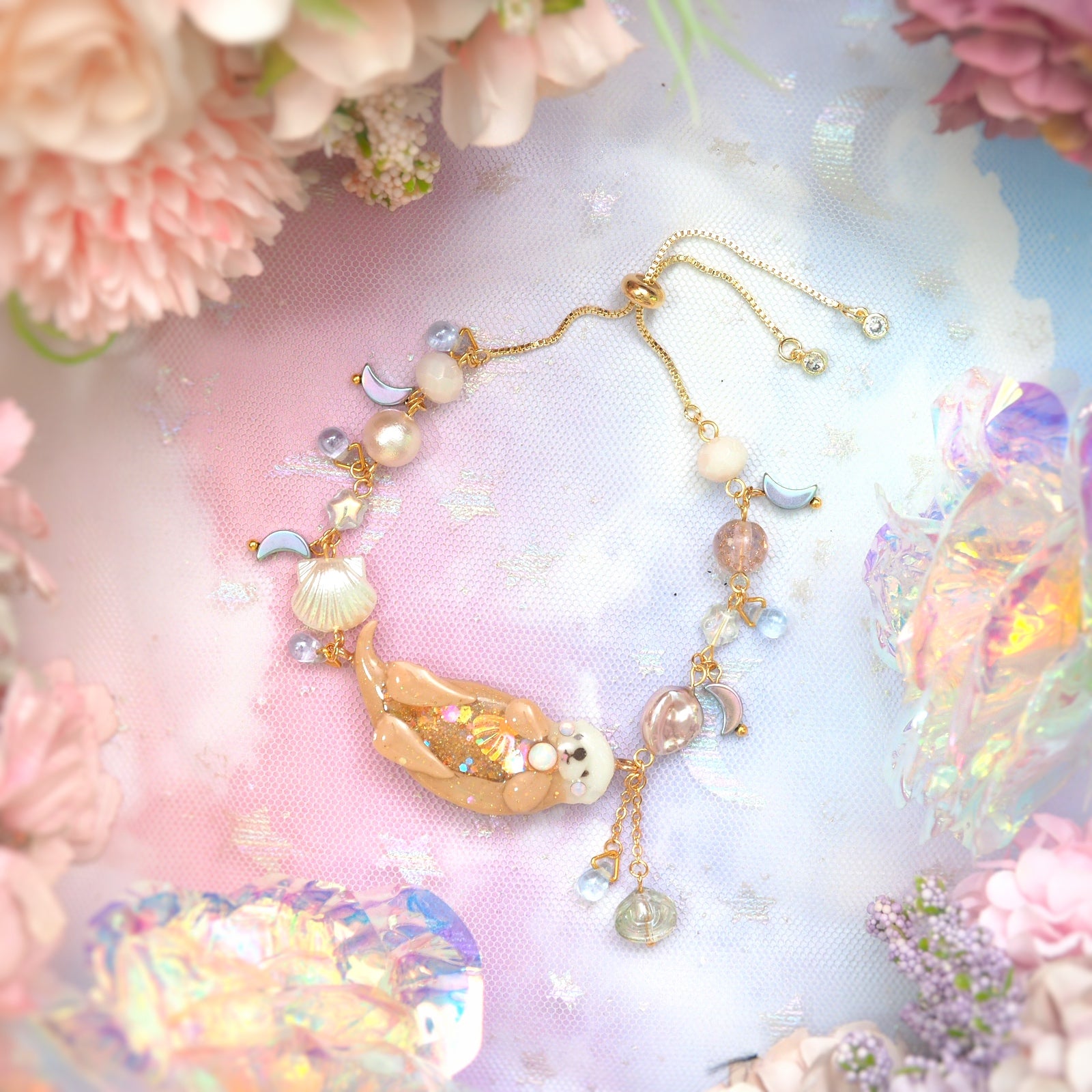 Fire Opal Otter Bracelet