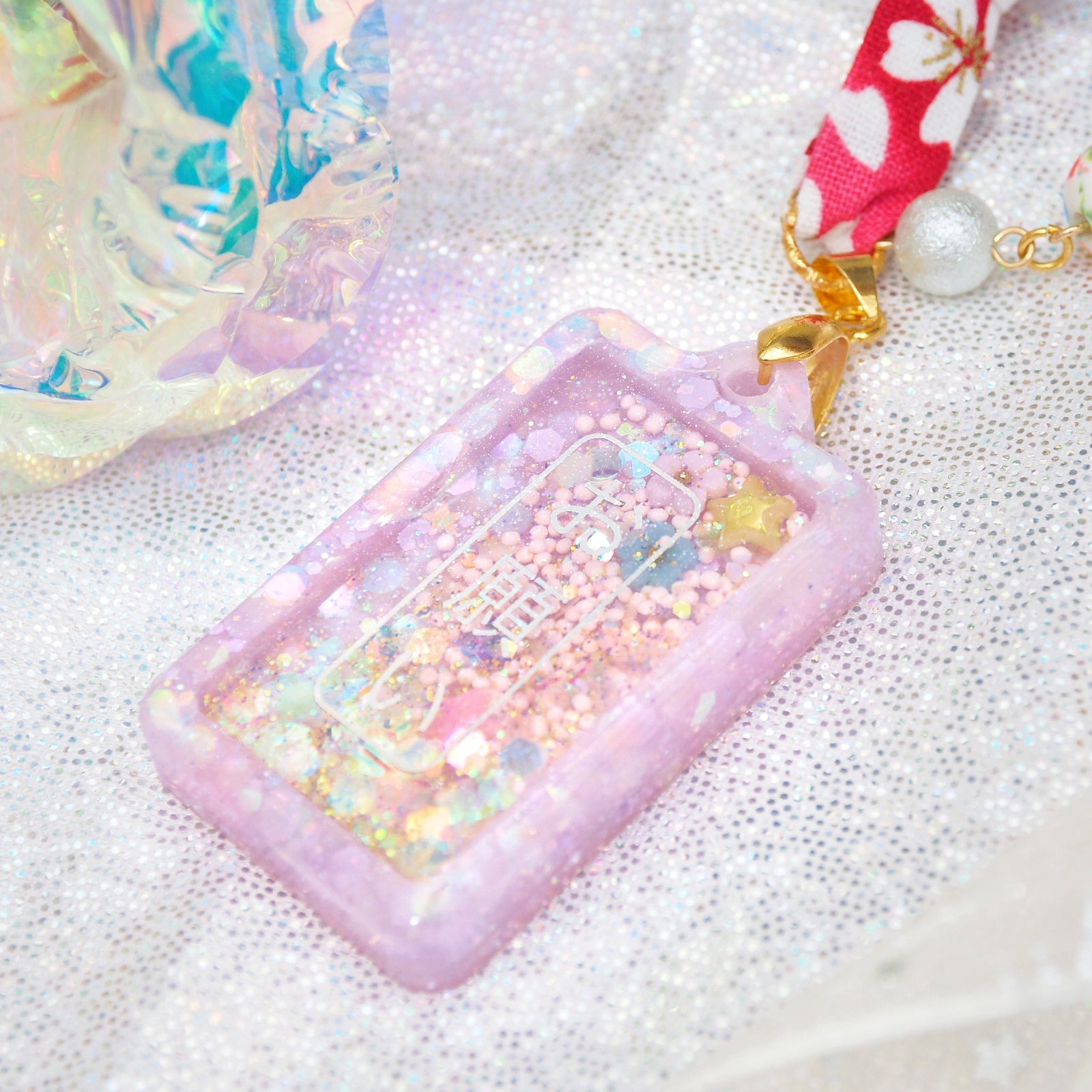 Purple-Gold Tanzaku Charm