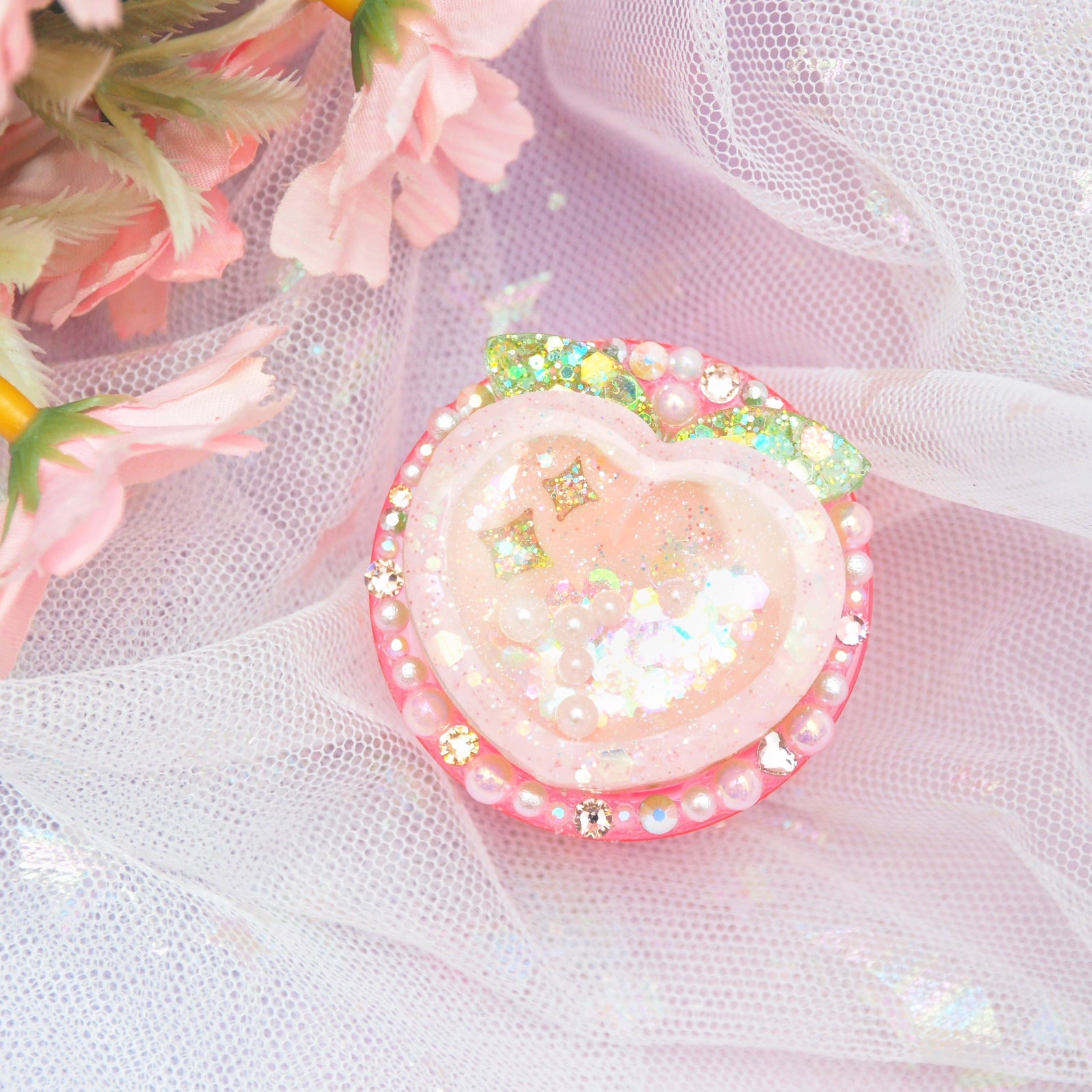 Sparkle Peach Phone Grip