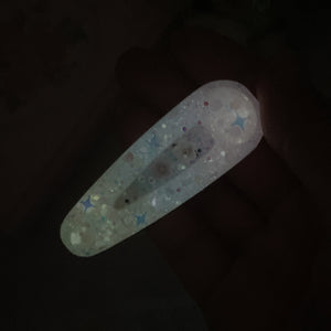 Rainbow Candy Hairclip with Pink Holo Skull (Teardrop)
