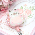 Strawberry Boba Cow Badge Reel