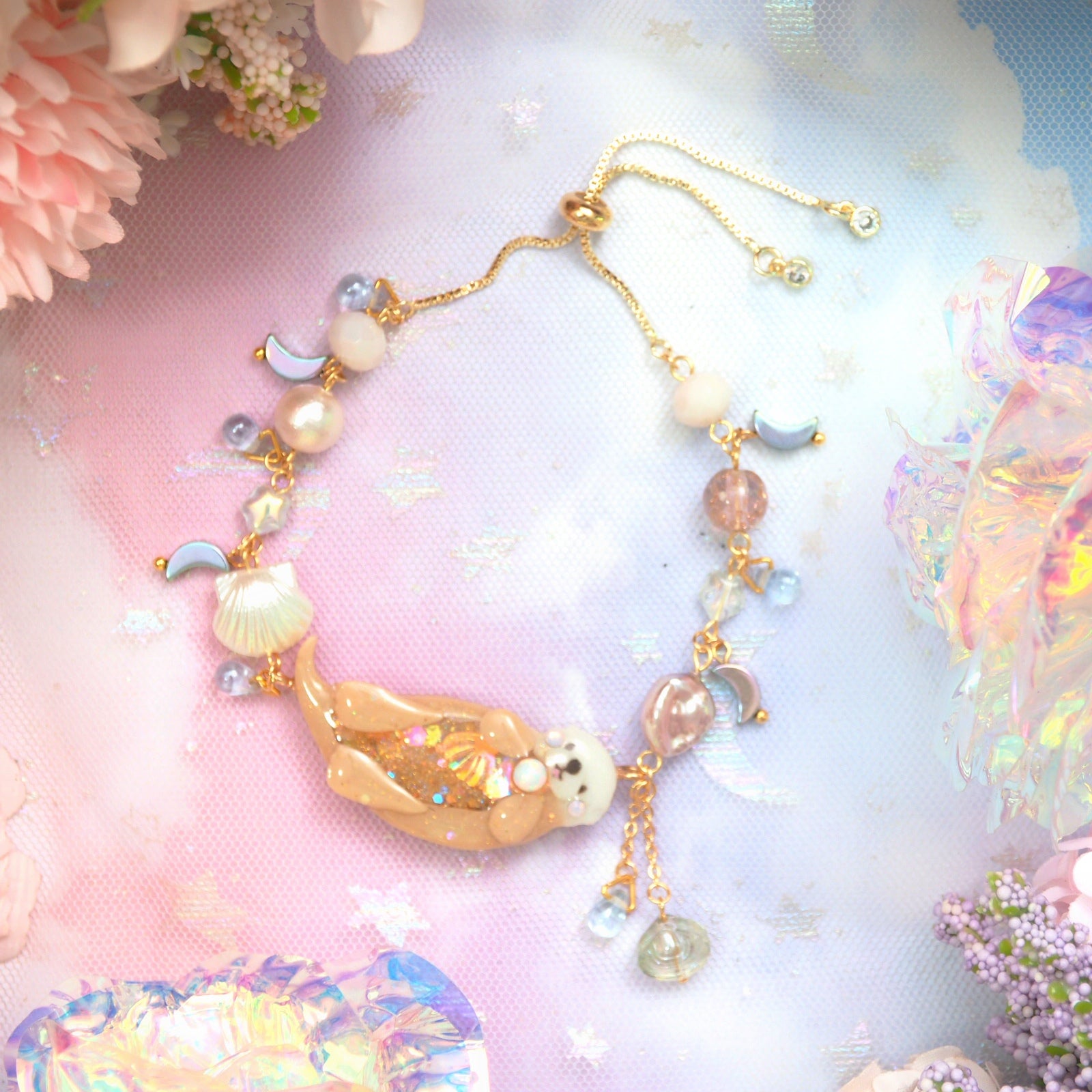 Fire Opal Otter Bracelet