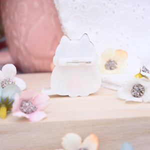 Cat Brooch - White
