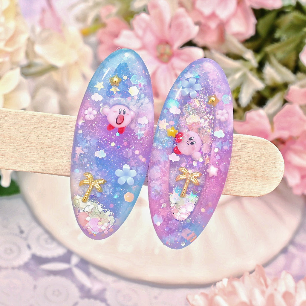 Kirby in Dreamland Hairclips (vacuum kirby)