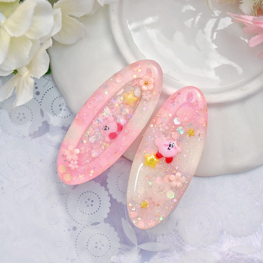 Sakura Kirby Hairclips (flying kirby)