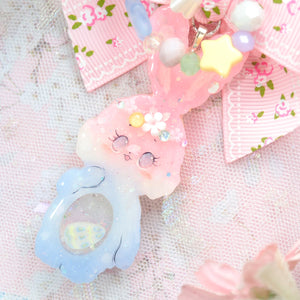 Lilac Sakura Cloud Easter Bunny Charm