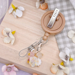 Badge Reel  - Tea Time Best Time Pale Calico