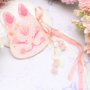 Sweet Sakura Painted Kitsune Mask