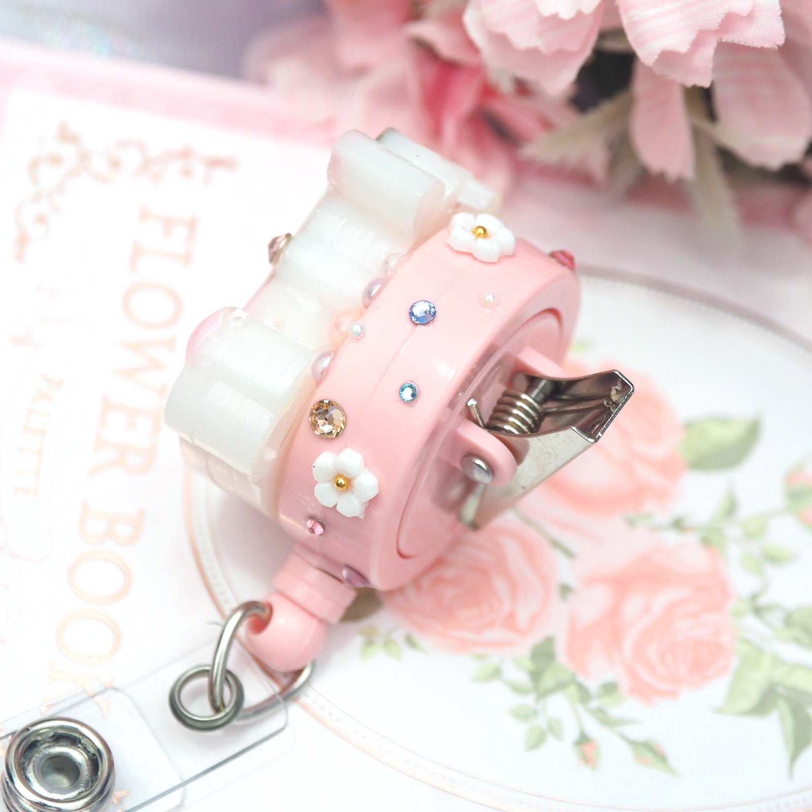 Strawberry Boba Cow Badge Reel