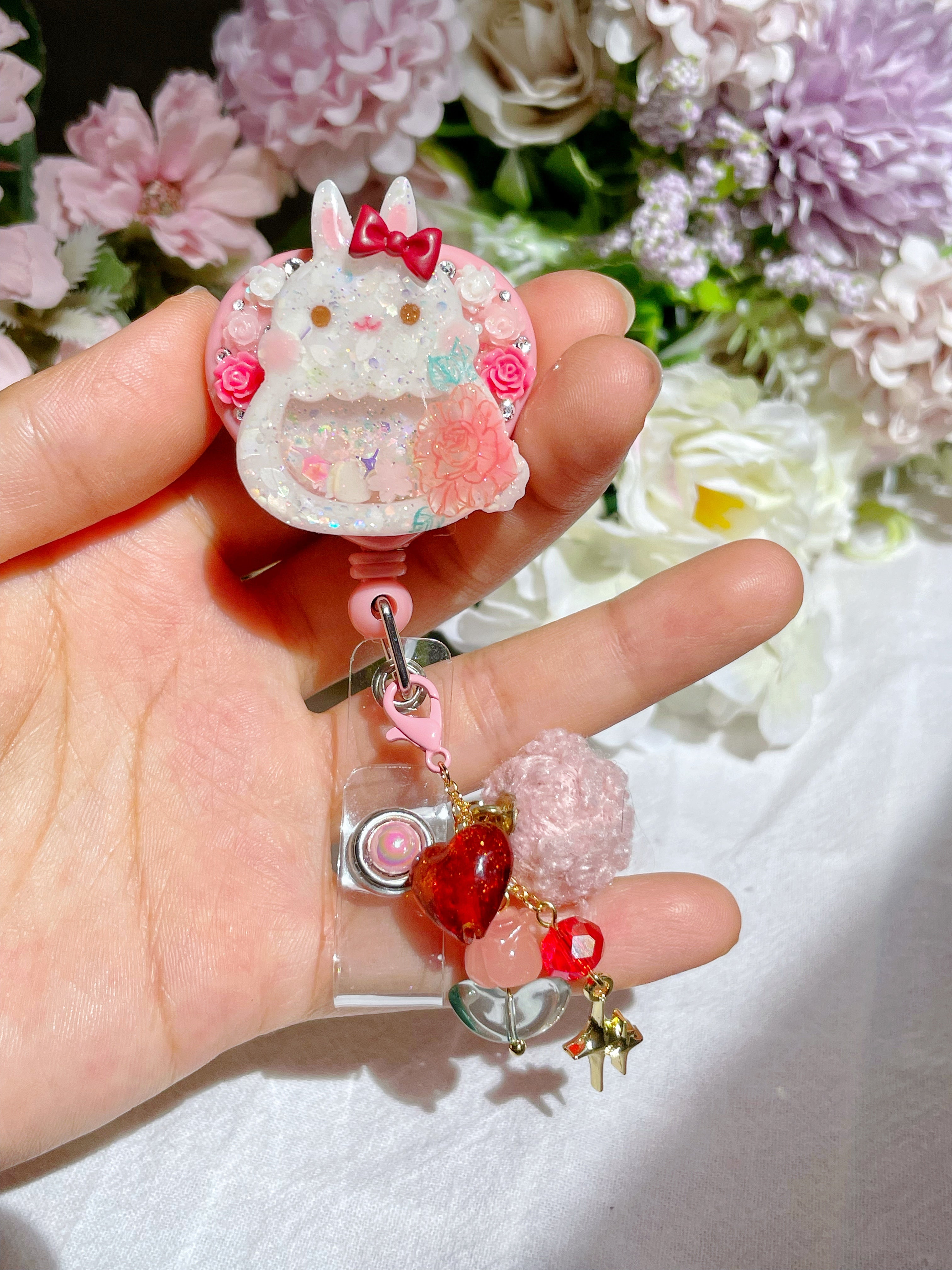 Rose Bunny Badge Reel