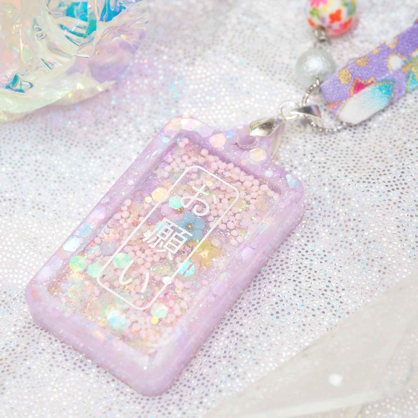 Purple-Silver Tanzaku Charm
