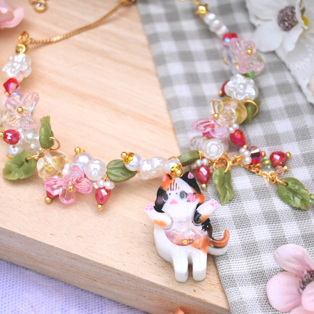 Strawberry Fields Calico Kitty Bracelet
