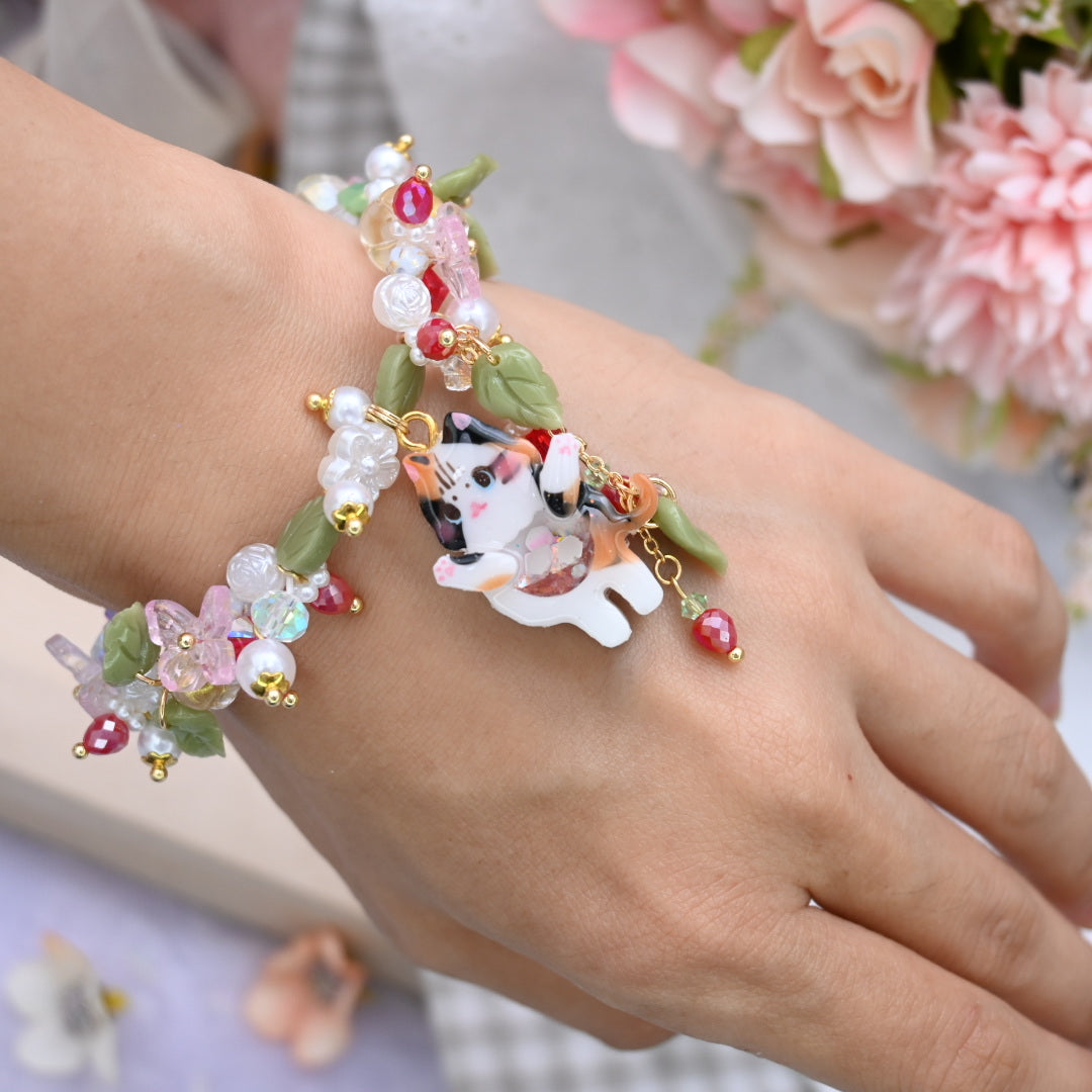 Strawberry Fields Calico Kitty Bracelet