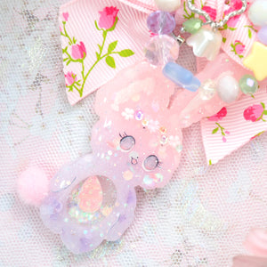 Lilac Sakura Easter Bunny Charm