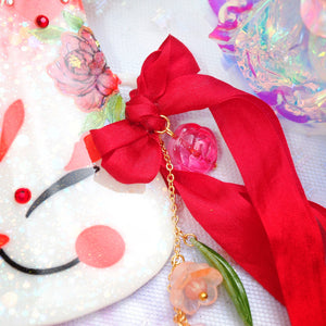 Peony Painted Kitsune Mask
