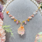 Light Up✨Carrot top Autumn Ghostie Bunkin 14" Beaded Necklace