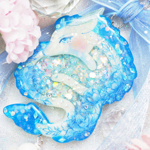 Porcelain Peony Dragon Shaker Charm