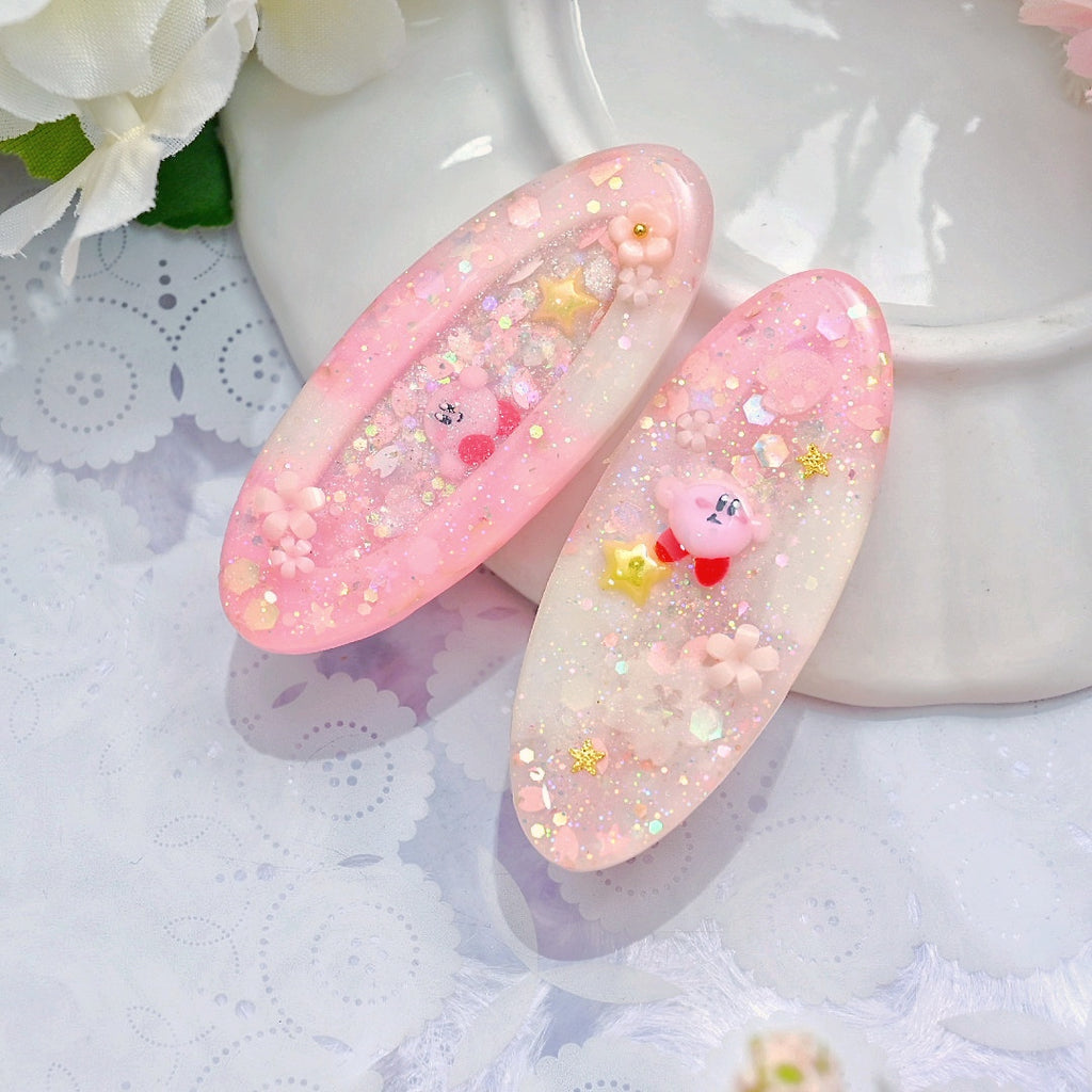 Sakura Kirby Hairclips (flying kirby)