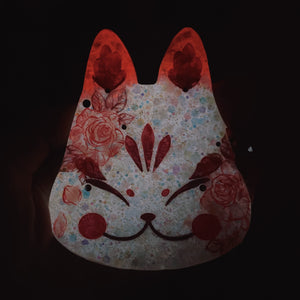 Regal Rose Painted Kitsune Mask