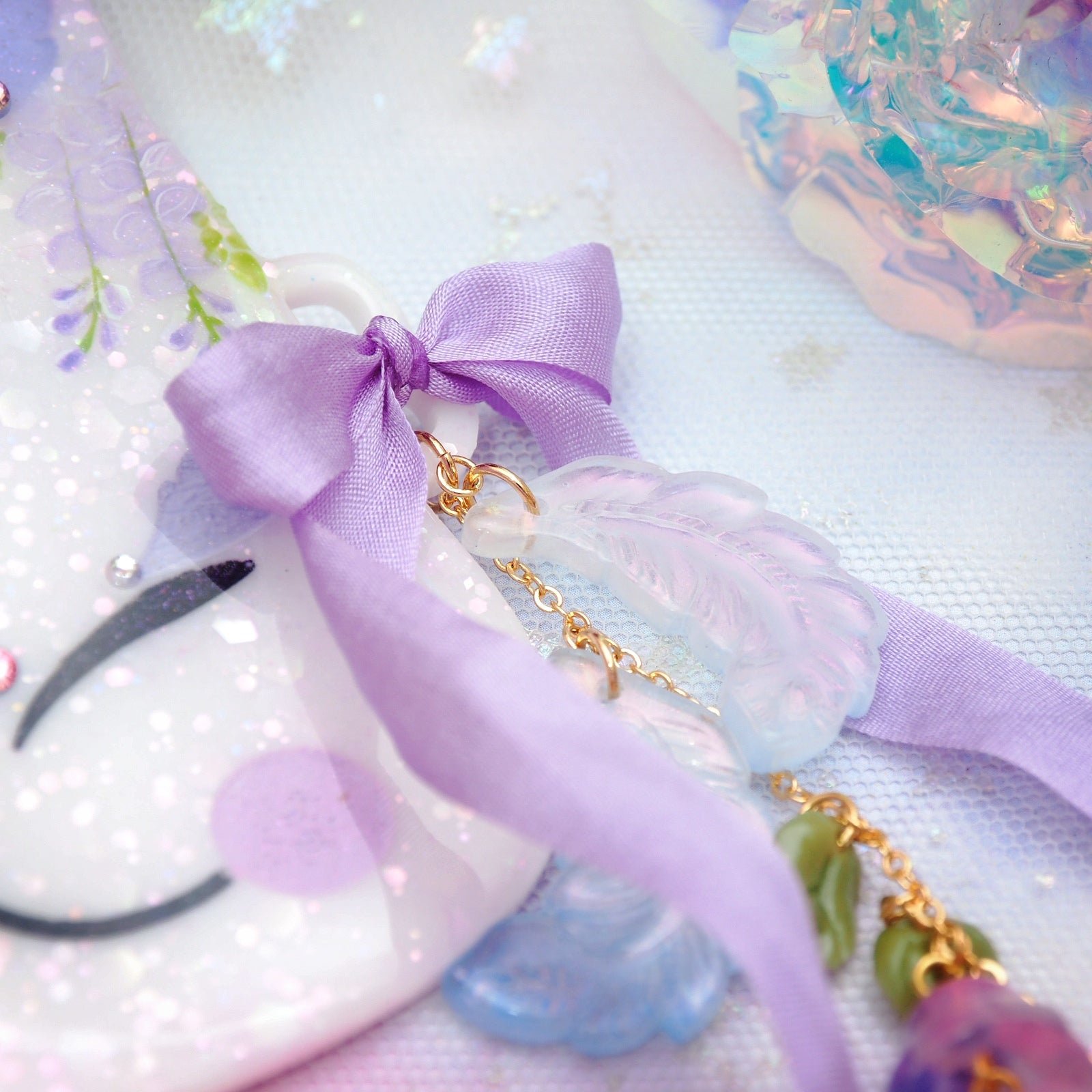 Wisteria Painted Kitsune Mask
