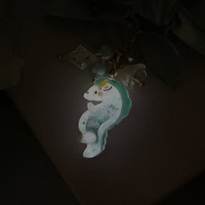 Hydrangea Bow Clasps with Haku Charm