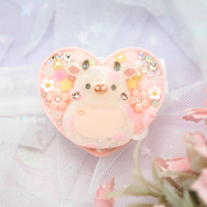 Strawberry Boba Cow Heart Phone Grip