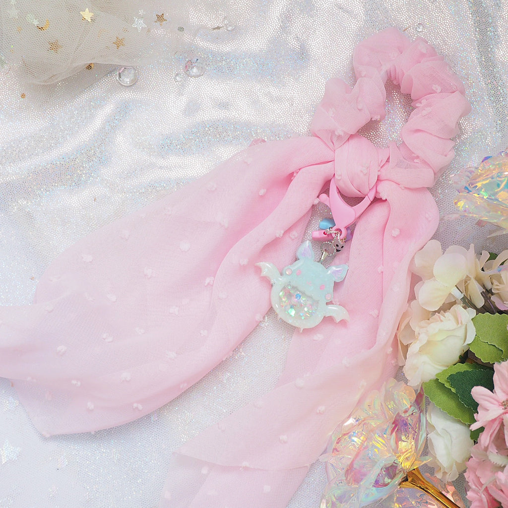 Froot Bat Hairtie (Sky with Pink)