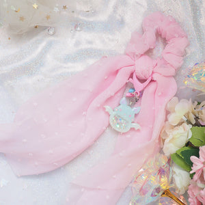 Froot Bat Hairtie (Sky with Pink)