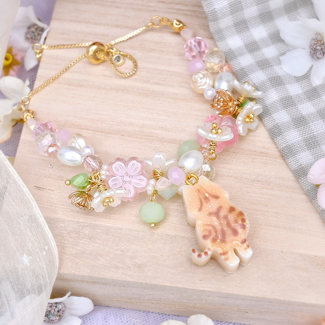 Spring Blossoms Ginger Kitty Bracelet