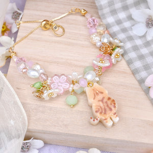 Spring Blossoms Ginger Kitty Bracelet