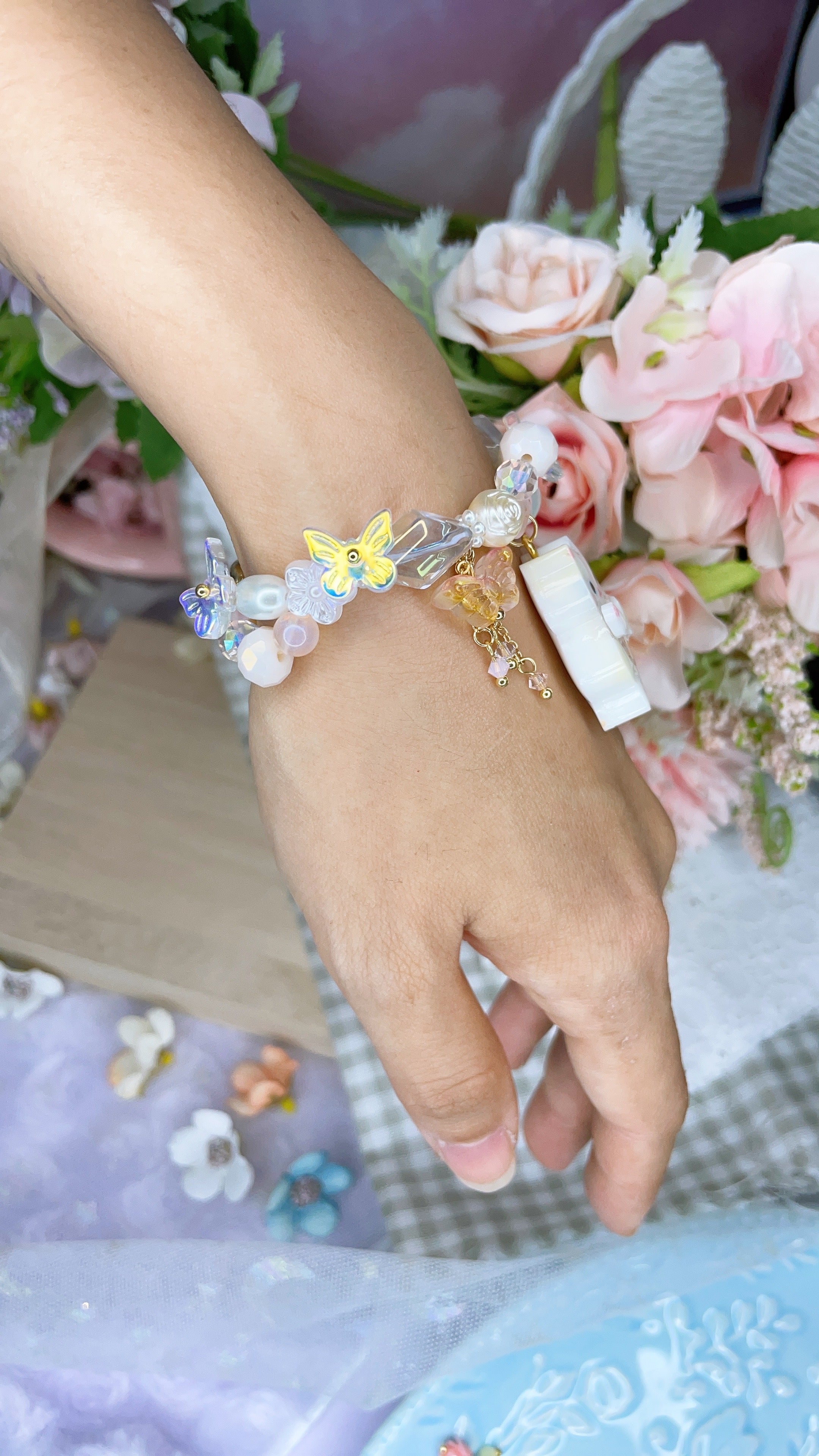 Befriending Butterflies Pastel Calico Kitty Bracelet