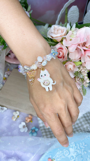 Befriending Butterflies Pastel Calico Kitty Bracelet