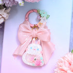 Blossom Bunny charm with wired floral clasp